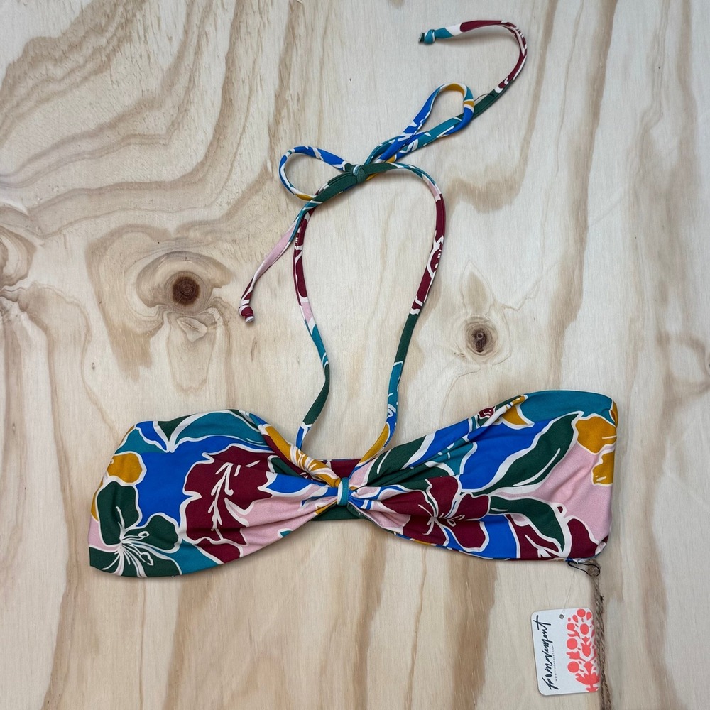 Stone Fox Swim Loza Bikini Top Fiesta Floral Hawaiian B Multiway Bandeau M NEW